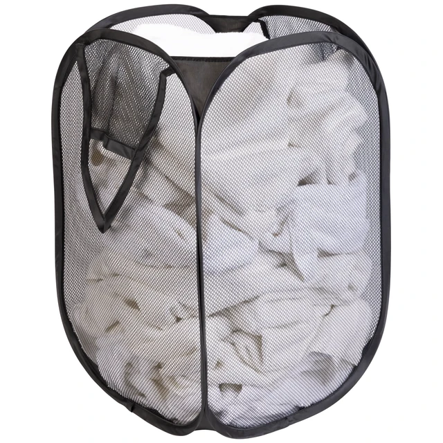 Alt view image 5 of 6 - Mainstays Pop-Up Spiral Polyester Laundry Hamper, Rich Black, Adult