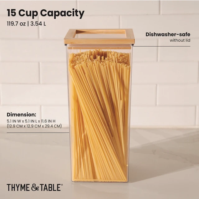 Alt view image 3 of 6 - Thyme & Table Extra Large 15 Cup Food Storage Container with Bamboo Lid