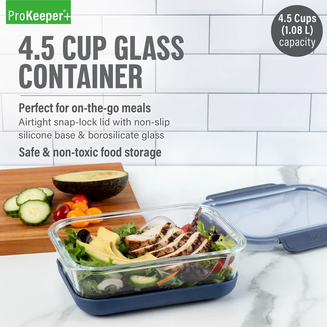 Alt view image 2 of 6 - Prokeeper+ 4.5 Cup Glass Food Storage Container with Silicone Base