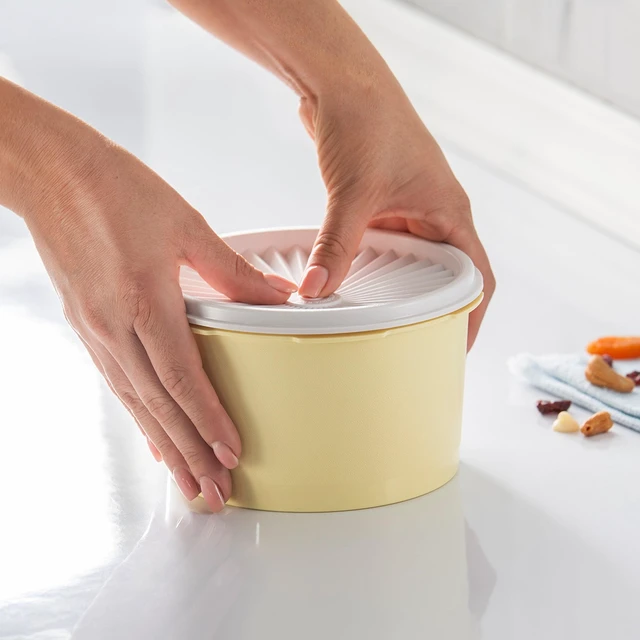 Alt view image 3 of 5 - Tupperware Heritage 3.5-Cup Food Storage Canister with Lid, Yellow