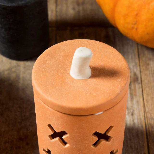 Alt view image 2 of 6 - Way To Celebrate Ceramic Jack-o'-Lantern Jar Orange 6.6in Halloween