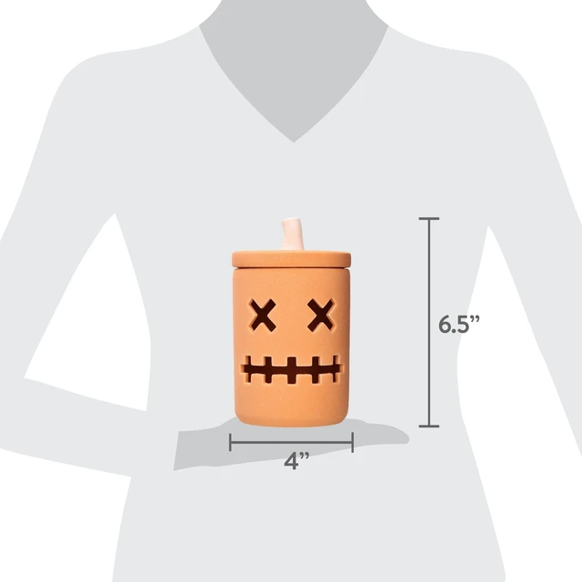 Alt view image 3 of 6 - Way To Celebrate Ceramic Jack-o'-Lantern Jar Orange 6.6in Halloween