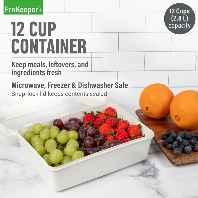Alt view image 3 of 6 - Prokeeper+ 12 Cup Plastic Food Storage Container for Hot and Cold Meals