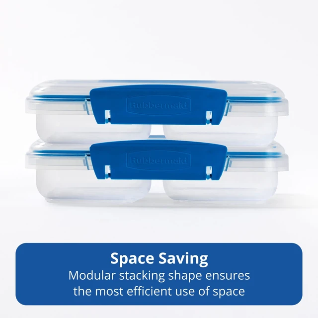 Alt view image 2 of 6 - Rubbermaid Pack & Go 1.46-Cup/0.37-Quart Small Divided Snack Container with Two-Compartment Design