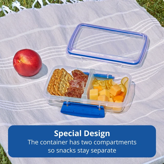 Alt view image 6 of 6 - Rubbermaid Pack & Go 1.46-Cup/0.37-Quart Small Divided Snack Container with Two-Compartment Design
