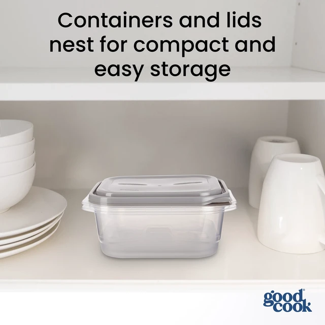 Alt view image 2 of 6 - GoodCook Extra Large Square Food Storage Container, 2 Pack, 11.7 Cup, BPA-Free, Dishwasher Safe