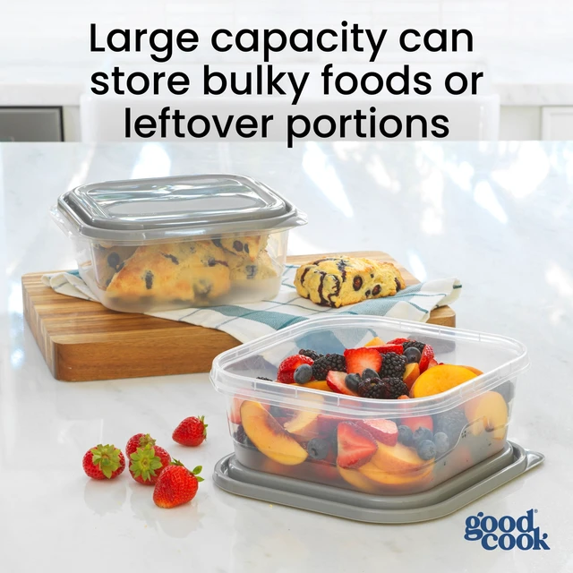 Alt view image 5 of 6 - GoodCook Extra Large Square Food Storage Container, 2 Pack, 11.7 Cup, BPA-Free, Dishwasher Safe