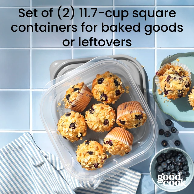 Alt view image 3 of 6 - GoodCook Extra Large Square Food Storage Container, 2 Pack, 11.7 Cup, BPA-Free, Dishwasher Safe