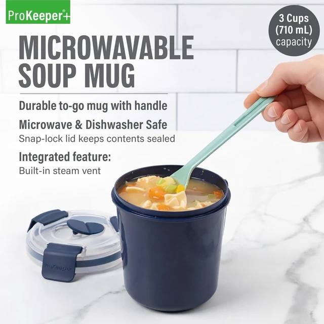 Alt view image 6 of 6 - Prokeeper+ Plastic Soup Mug for Workday Meals and Travel