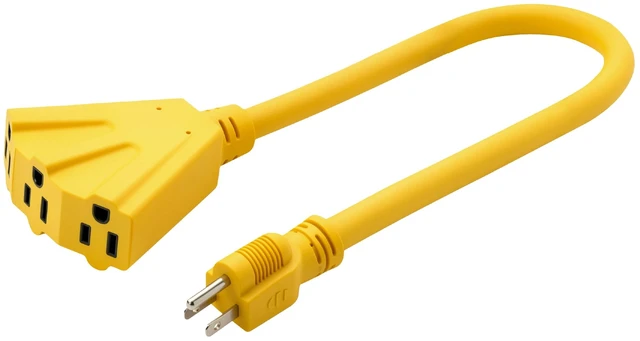 Main image of Hyper Tough Heavy Duty 2ft Yellow Extension Cord, 15A
