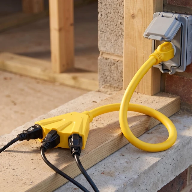 Alt view image 4 of 6 - Hyper Tough Heavy Duty 2ft Yellow Extension Cord, 15A