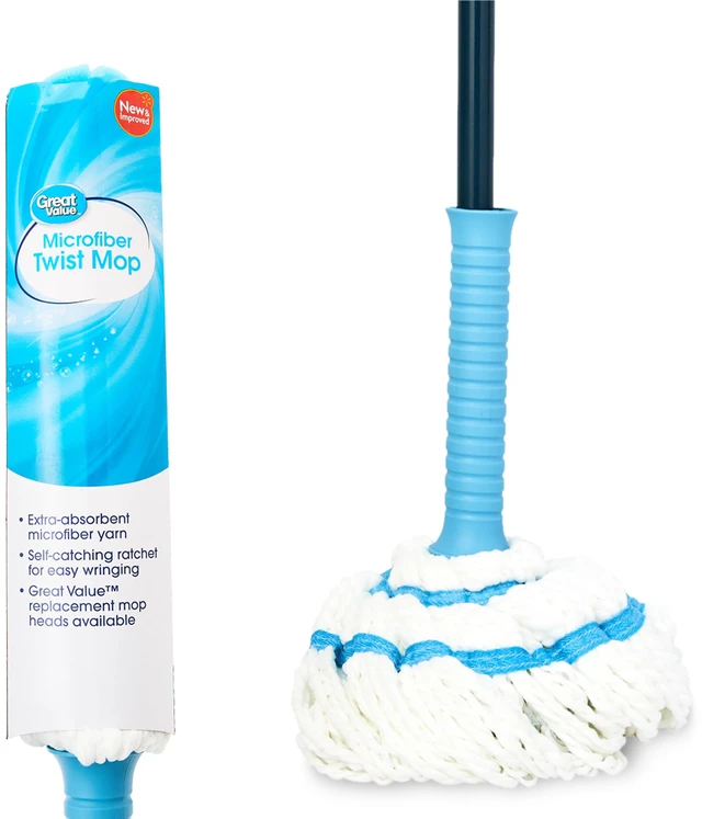 Main image of Great Value Microfiber Twist Mop with Self-Wringing Ratchet and Removable Head