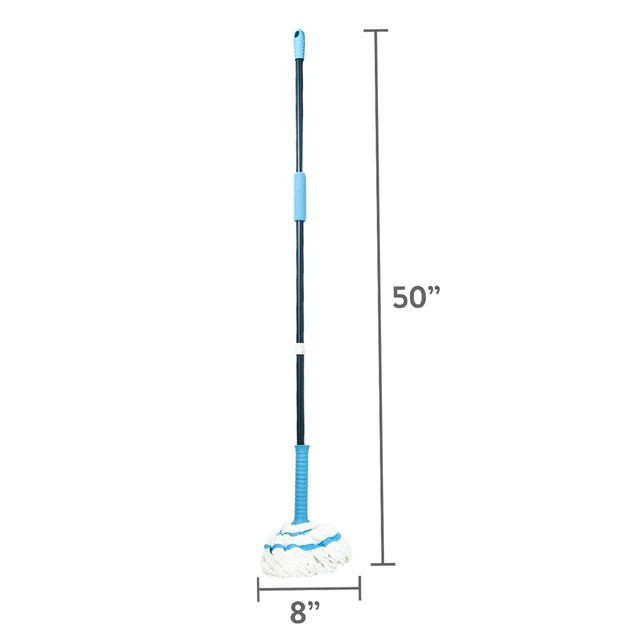 Alt view image 3 of 7 - Great Value Microfiber Twist Mop with Self-Wringing Ratchet and Removable Head