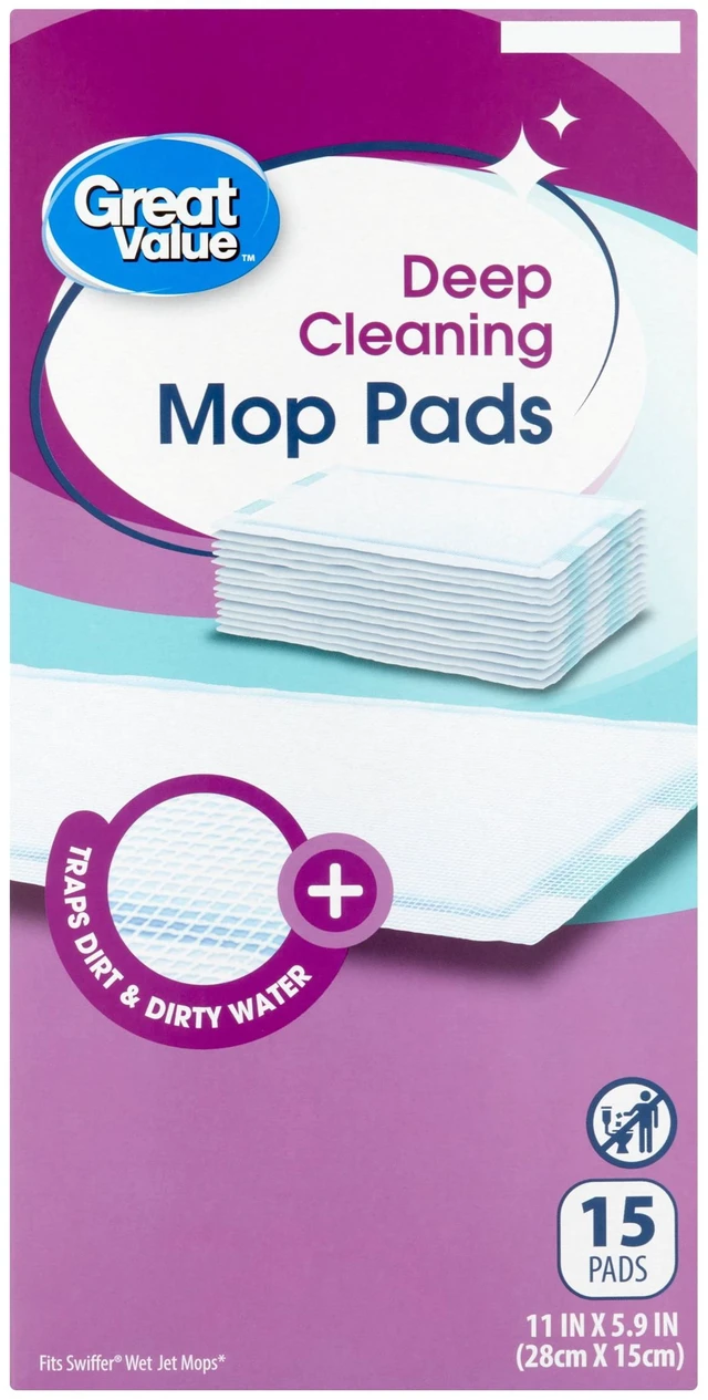 Main image of Great Value Deep Cleaning Mop Pads, 15 Count