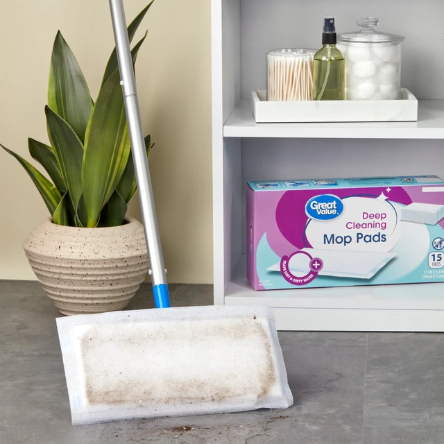Alt view image 4 of 6 - Great Value Deep Cleaning Mop Pads, 15 Count