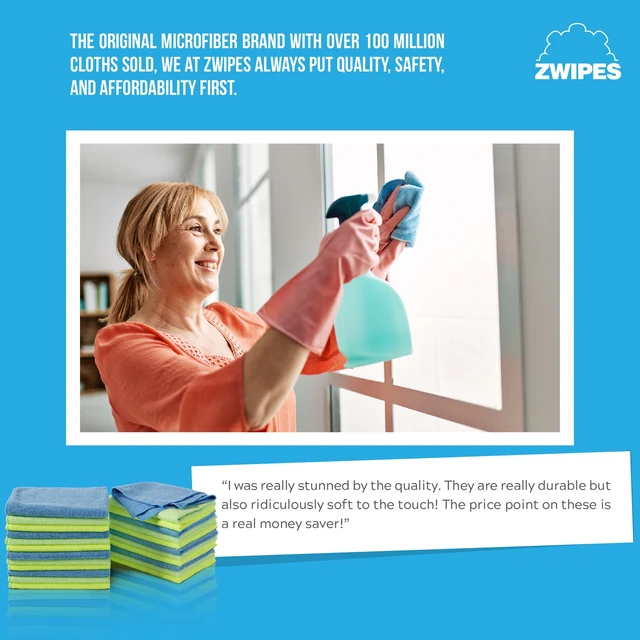 Alt view image 4 of 5 - Zwipes Microfiber Cleaning Cloths, Multicolor, 12 Pack