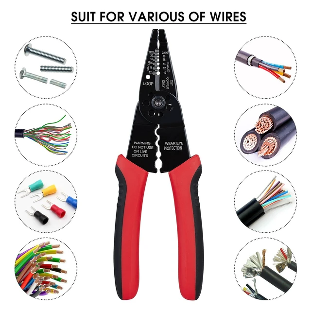 Alt view image 4 of 5 - WGGE WG-015 Professional Wire Stripper, Wire Cutter and Wire Crimper, 8-Inch