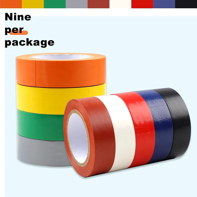 Alt view image 3 of 7 - Romeda 9 Pack Coloured Electrical Tape, Water, Sun, Oil Resistant, for Domestic, Commercial, Industrial Use