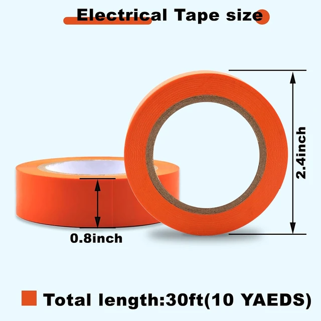 Alt view image 7 of 7 - Romeda 9 Pack Coloured Electrical Tape, Water, Sun, Oil Resistant, for Domestic, Commercial, Industrial Use