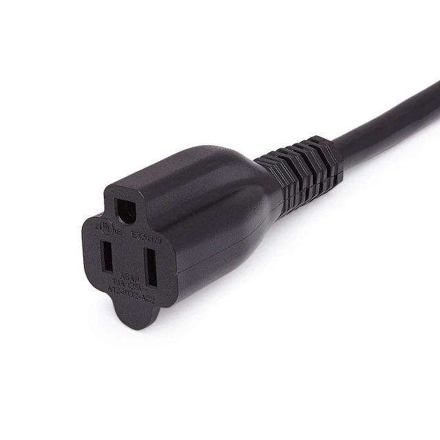 Alt view image 2 of 5 - Amazon Basics 3 Prong Outlet Extender, 13A 125V 6Ft Extension Cord, Black