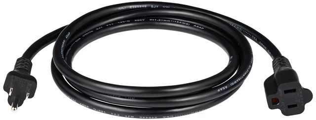 Alt view image 3 of 5 - Amazon Basics 3 Prong Outlet Extender, 13A 125V 6Ft Extension Cord, Black
