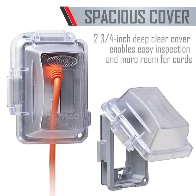 Alt view image 2 of 5 - TayMac Extra-Duty 1-Gang Weatherproof in-Use Outdoor Outlet Cover, Clear