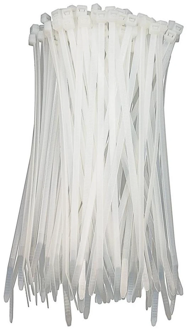 Main image of HS Clear Zip Ties 6 Inch Small, 100 Pcs, 18 LBS, Self Locking, White Nylon, Thin Strong Durable