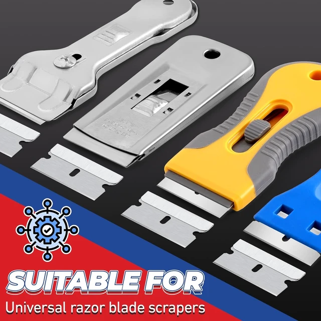 Alt view image 2 of 6 - DIYSELF Single Edge Razor Blades, 100 Pack, High Carbon Steel, Refills for Razor Scraper & Utility Knife, for Removing Decals and Stickers