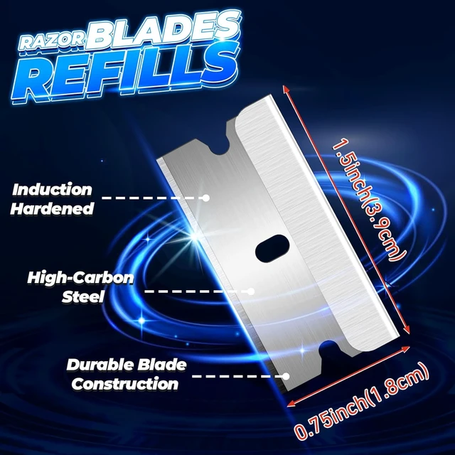 Alt view image 5 of 6 - DIYSELF Single Edge Razor Blades, 100 Pack, High Carbon Steel, Refills for Razor Scraper & Utility Knife, for Removing Decals and Stickers