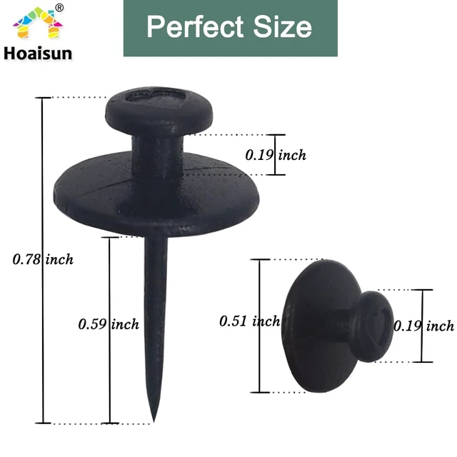 Alt view image 4 of 6 - 60PCS Double Headed Picture Hanging Nails, Nail-Free Wall Hangers, Thumb Tacks, Renter-Friendly Decor Push Pins for Tapestry Frame Art