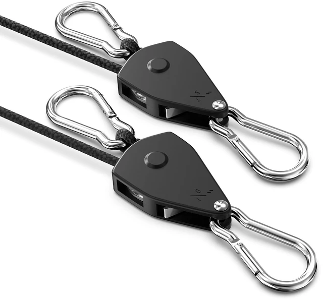 Main image of Retractable Ratchet Tie-Down Straps, 1/8" x 8ft, 2 Pack, Heavy Duty