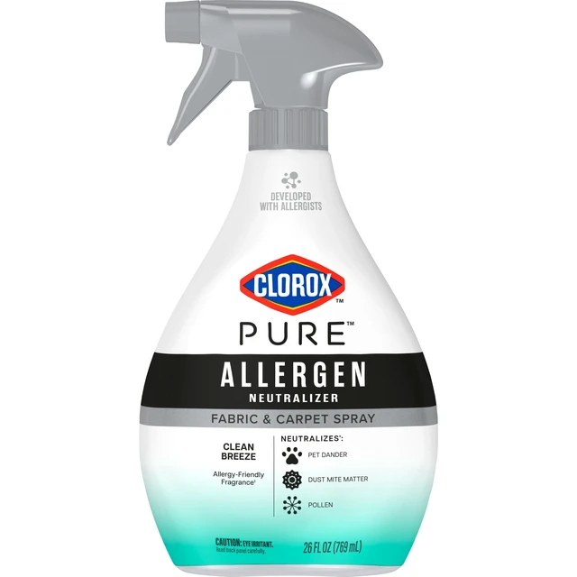 Alt view image 4 of 5 - Clorox PURE Allergen Neutralizer Fabric and Carpet Spray, Clean Breeze, 26 fl oz Spray Bottle