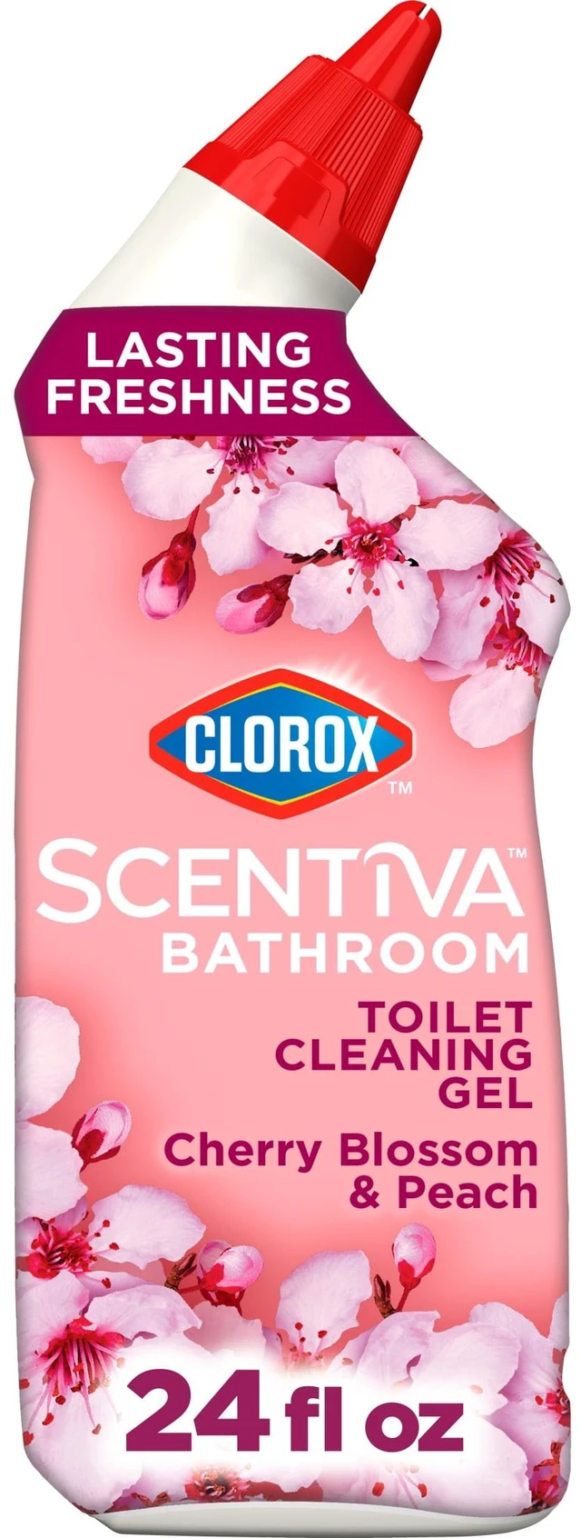 Main image of Clorox Scentiva Bathroom Toilet Cleaning Gel, Cherry Blossom & Peach, 24fl oz