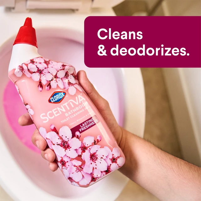 Alt view image 3 of 5 - Clorox Scentiva Bathroom Toilet Cleaning Gel, Cherry Blossom & Peach, 24fl oz