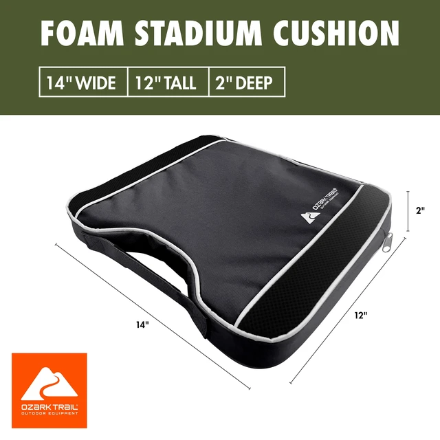 Alt view image 2 of 6 - Ozark Trail Gray and Black Stadium Cushion