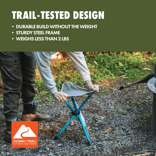 Alt view image 2 of 6 - Ozark Trail Lightweight Steel and Polyester Camping Stool