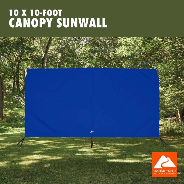 Alt view image 3 of 6 - Ozark Trail 10' x 10' Canopy Sun Wall Accessory, UPF 50+ Sun Protection, Blue