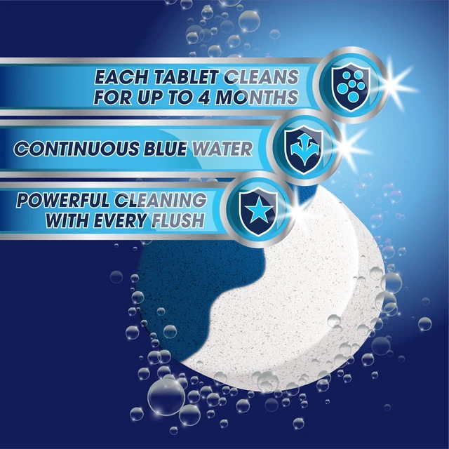 Alt view image 2 of 6 - Great Value Advanced Cleaning Toilet Tablets Blue & Bleach 2 Count