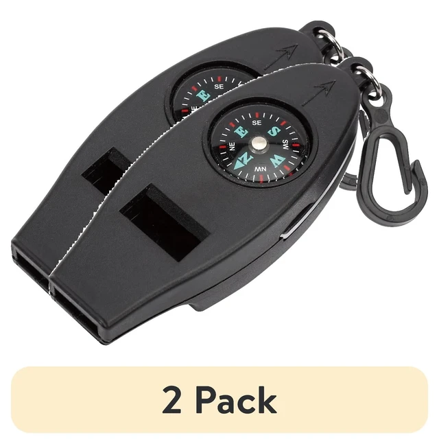 Main image of Ozark Trail 4-Function Plastic Whistle (2-Pack), Black