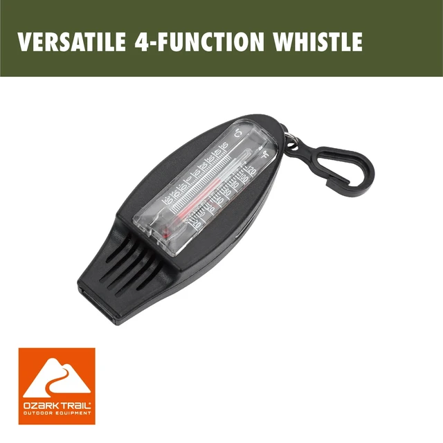 Alt view image 6 of 6 - Ozark Trail 4-Function Plastic Whistle (2-Pack), Black