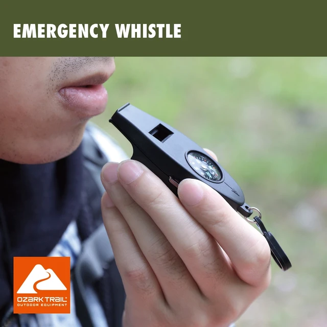 Alt view image 3 of 6 - Ozark Trail 4-Function Plastic Whistle (2-Pack), Black