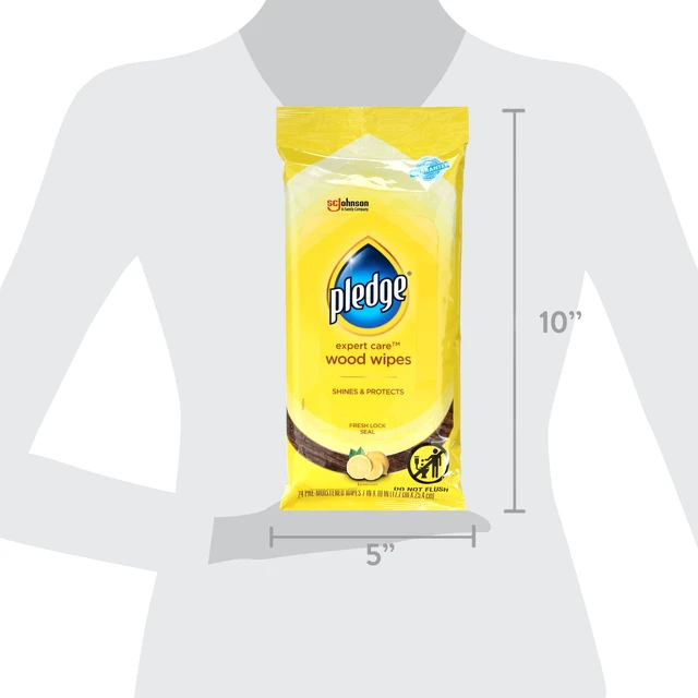 Alt view image 2 of 5 - Pledge Beautify It Lemon Enhancing Wipes, Dust Clean and Shine Wood, Stainless Steel and More, 24Count