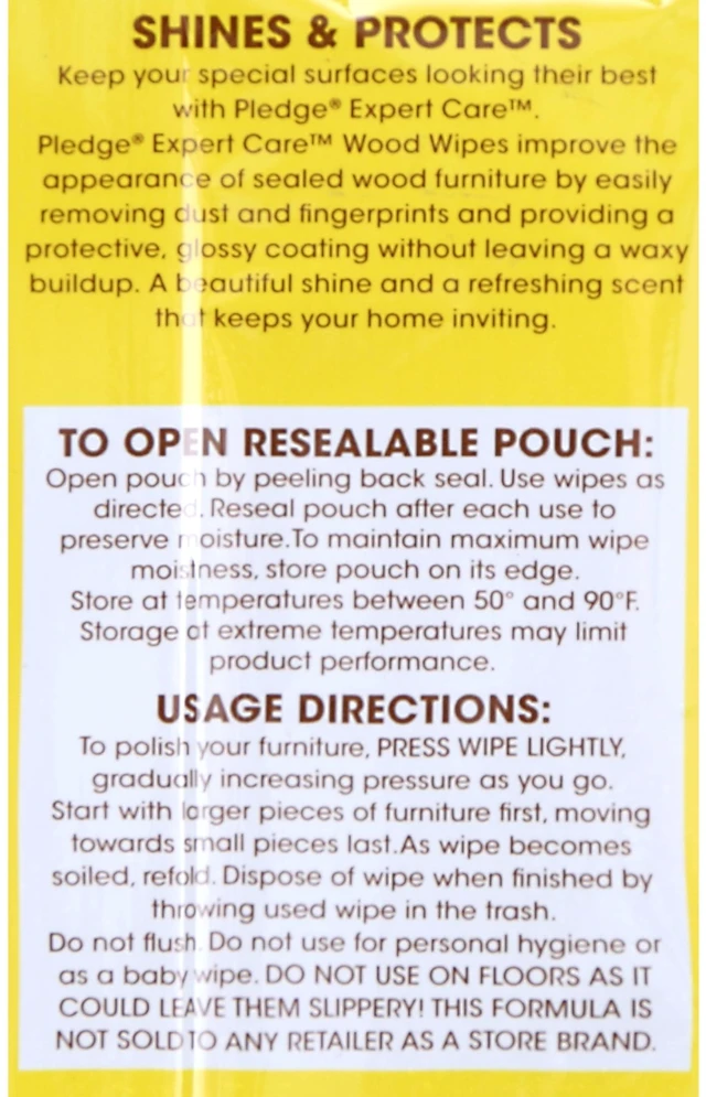 Alt view image 4 of 5 - Pledge Beautify It Lemon Enhancing Wipes, Dust Clean and Shine Wood, Stainless Steel and More, 24Count