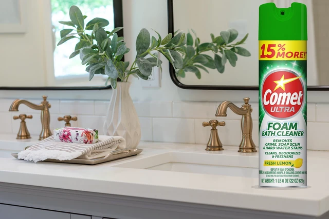 Alt view image 6 of 6 - Comet Foam Bathroom Cleaner, 22oz, Lemon Fresh Scent
