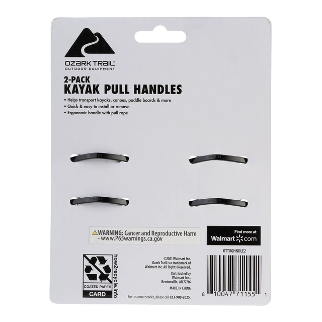 Alt view image 2 of 5 - Ozark Trail Kayak Toggle Carry Handles, Black, 2 Pack