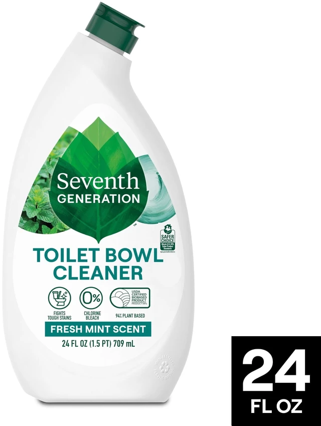 Main image of Seventh Generation Toilet Bowl Cleaner without Chlorine Bleach, Ammonia Free, Fresh Mint, 24 fl oz