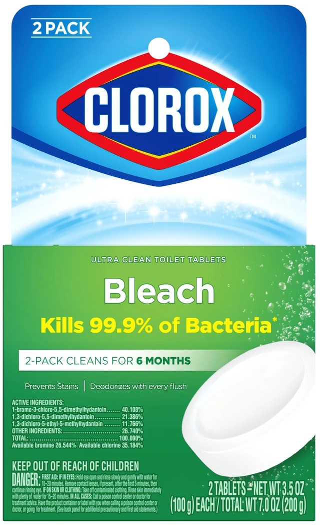 Alt view image 5 of 5 - Clorox Bleach Automatic Toilet Bowl Cleaner Tablets, 2 Pack