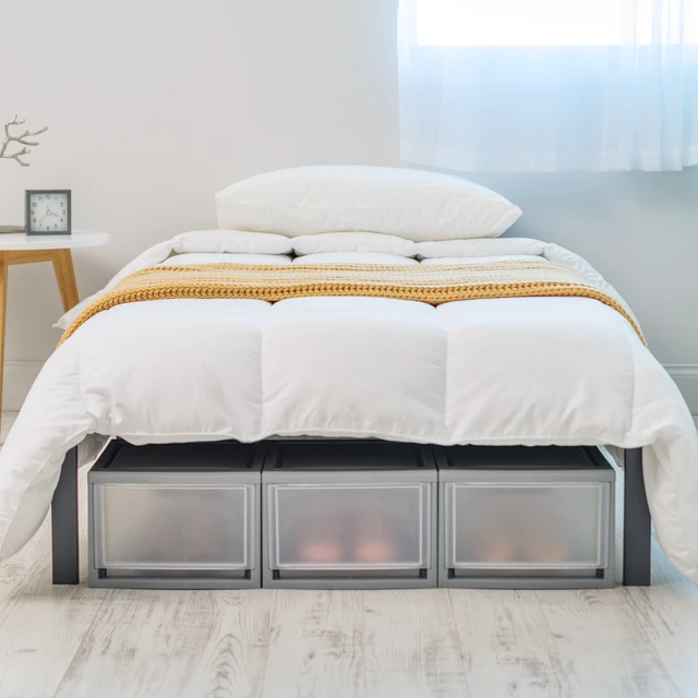 Alt view image 4 of 5 - IRIS 14Qt Medium Plastic Under Bed Storage Drawers, Stackable, Modular