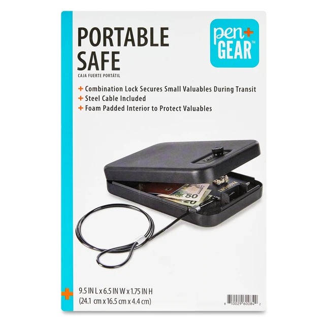 Alt view image 4 of 5 - Pen+Gear Portable Safe with Combination Lock, Black, 9.5" x 6.5"