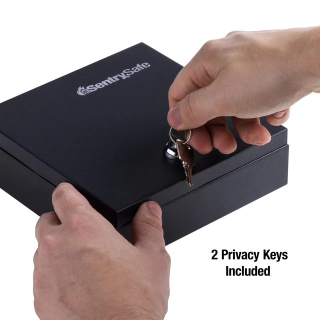 Alt view image 4 of 5 - SentrySafe DS-1 Cash Box Safe with Privacy Key Lock and Removable Tray, 2.1 x 6.8 x 6.9 in, Black